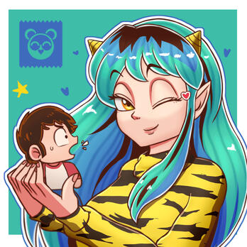 Lum & Ataru from Urusei Yatsura Ranuuki (2023)